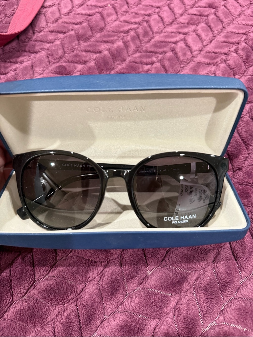 Cole Haan Black Round Polarized Women’s Sunglasses
